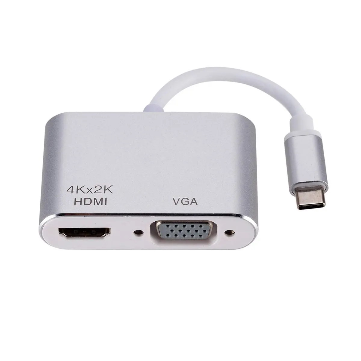 XHONY USB C to HDMI & VGA Adapter | 4K Dual Monitor Converter for MacBook, Chromebook, Dell XPS, Samsung Galaxy S8 - main product image