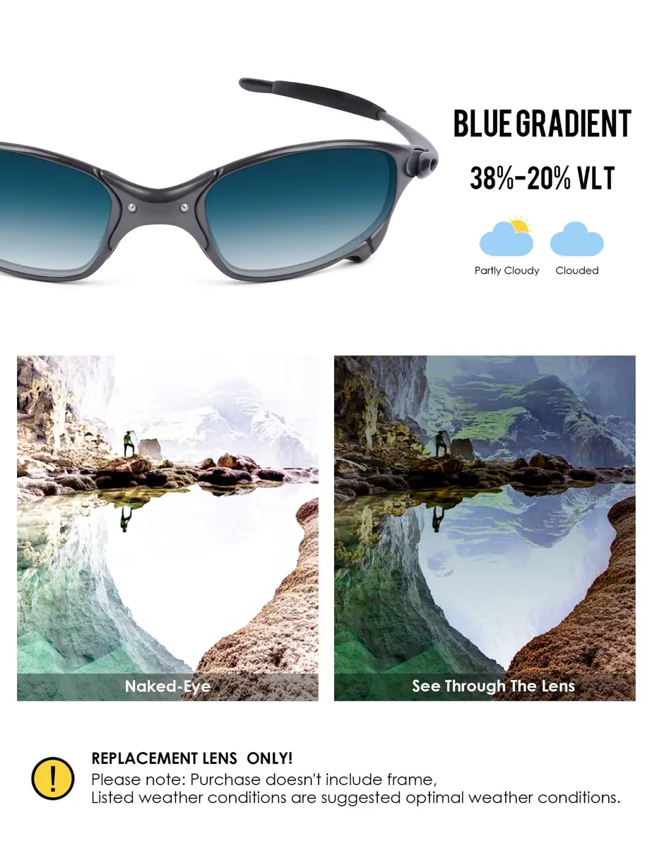 BLAZERBUCK Blue Gradient Replacement Lenses for Oakley Juliet Sunglasses | Impact Resistant, UV Protection - view 3