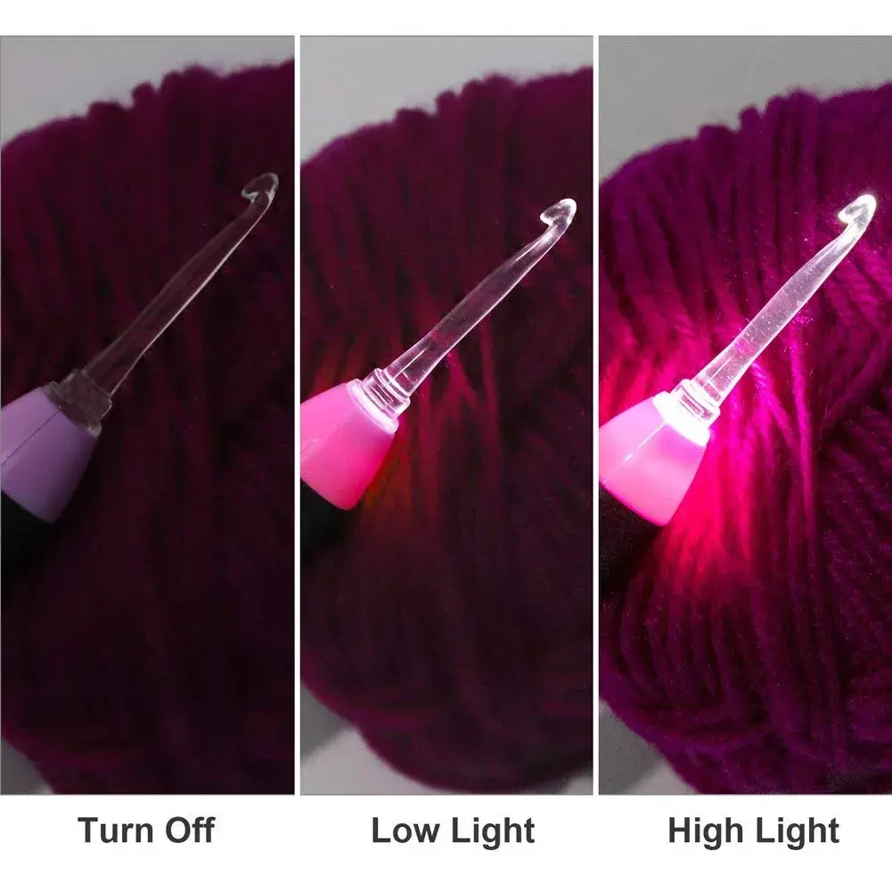 Yarniss Lighted Crochet Hook Set with Case | 11 Sizes 2.5-8mm Rechargeable USB Pink - view 5