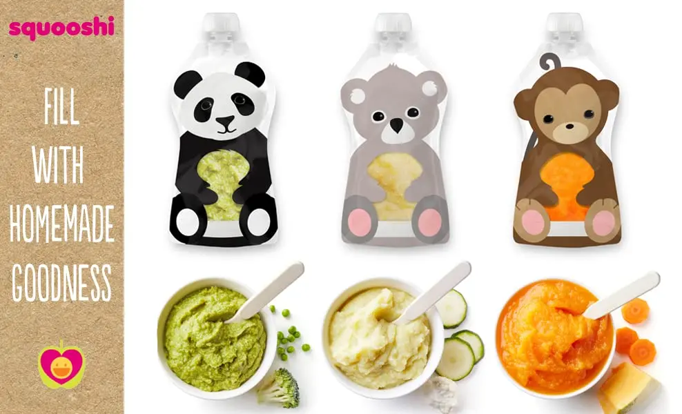 SQUOOSHI Reusable Baby Food Pouches 6 Pack | 3.4 oz | BPA-Free, Dishwasher Safe, Freezer Safe - view 8