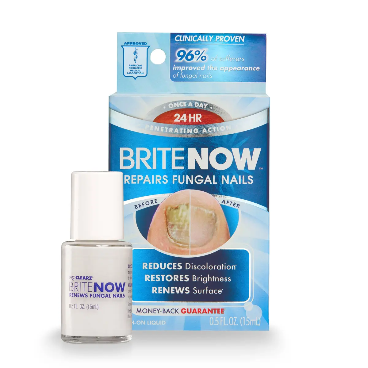 ProClearz Brite Now Nail Treatment 0.5 Fl Oz | Brightening & Smoothing Nail Repair - main product image