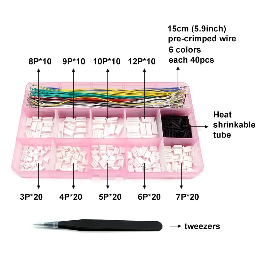 elechawk SH1.0 Connectors and Pre-Crimped Silicone Cables 15cm (0.5ft) | Essential for FPV Drone Flight Controllers - view 2
