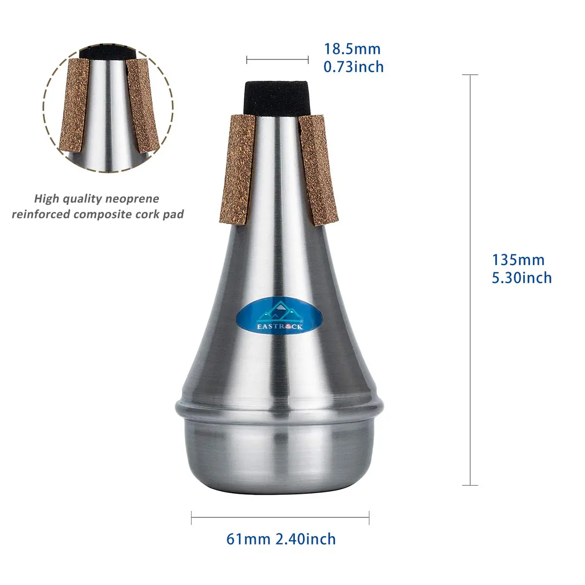 EASTROCK Trumpet Mute, Aluminum Mini Practice Mute for Beginners | Durable, Fits All Trumpets, Practice Quietly - view 2