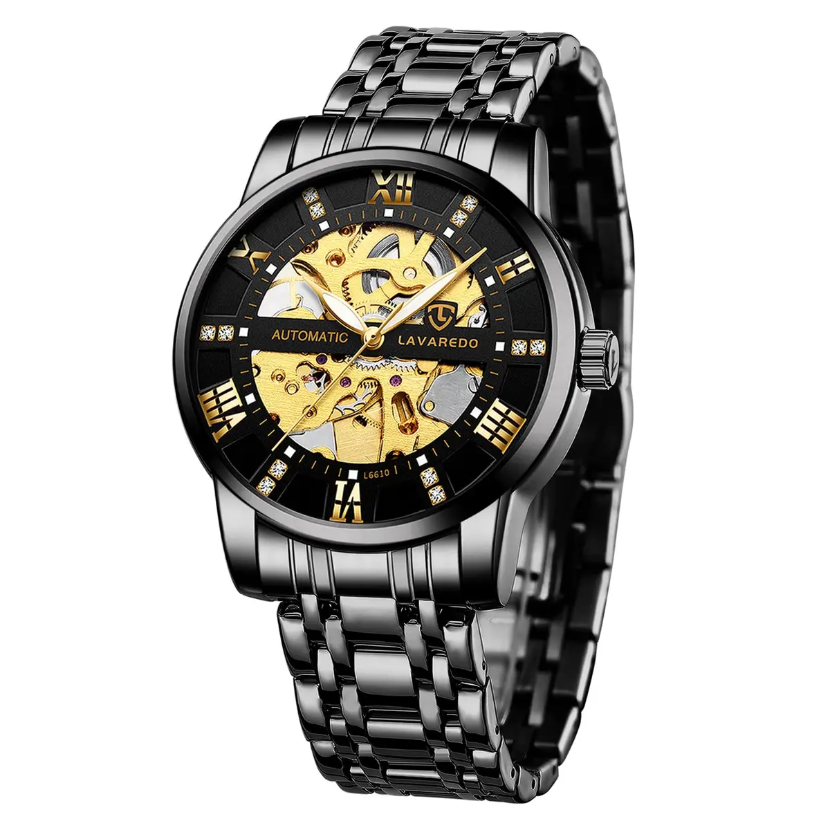 A ALPS Automatic Mechanical Watch for Men | 41mm Stainless Steel Skeleton Dial, 30M Water Resistant - main product image