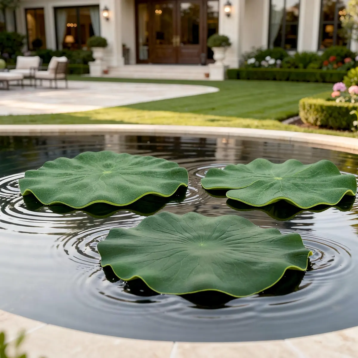 IFAMIO Artificial Floating Foam Lotus Leaves 4 Sizes | Realistic Pond & Aquarium Decor (10cm-28cm) - view 5