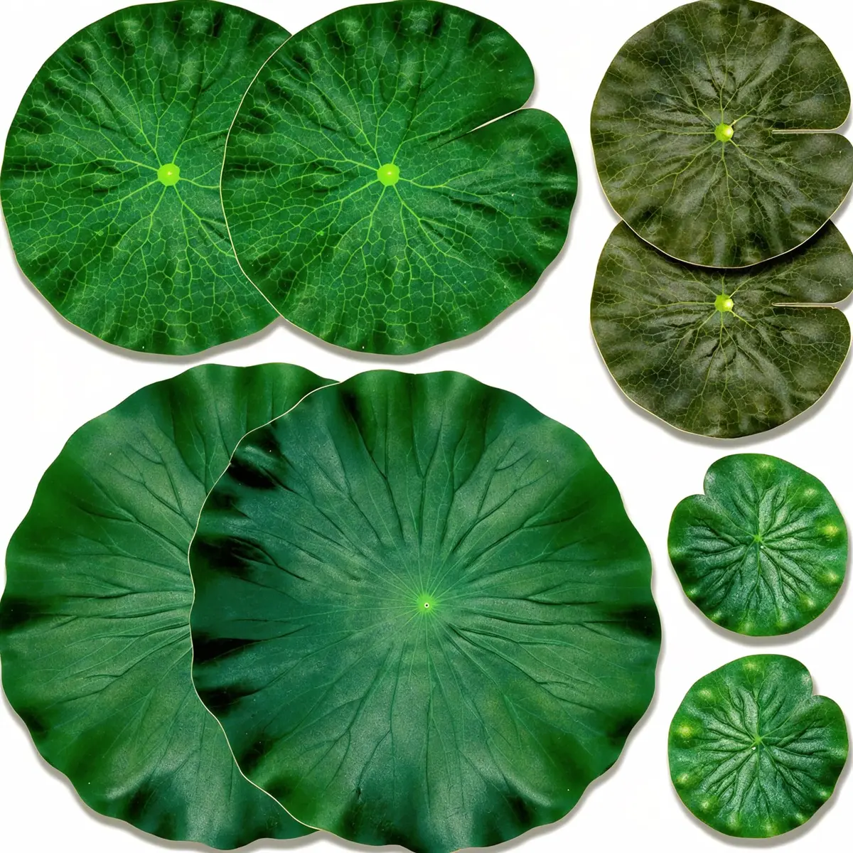IFAMIO Artificial Floating Foam Lotus Leaves 4 Sizes | Realistic Pond & Aquarium Decor (10cm-28cm) - main product image