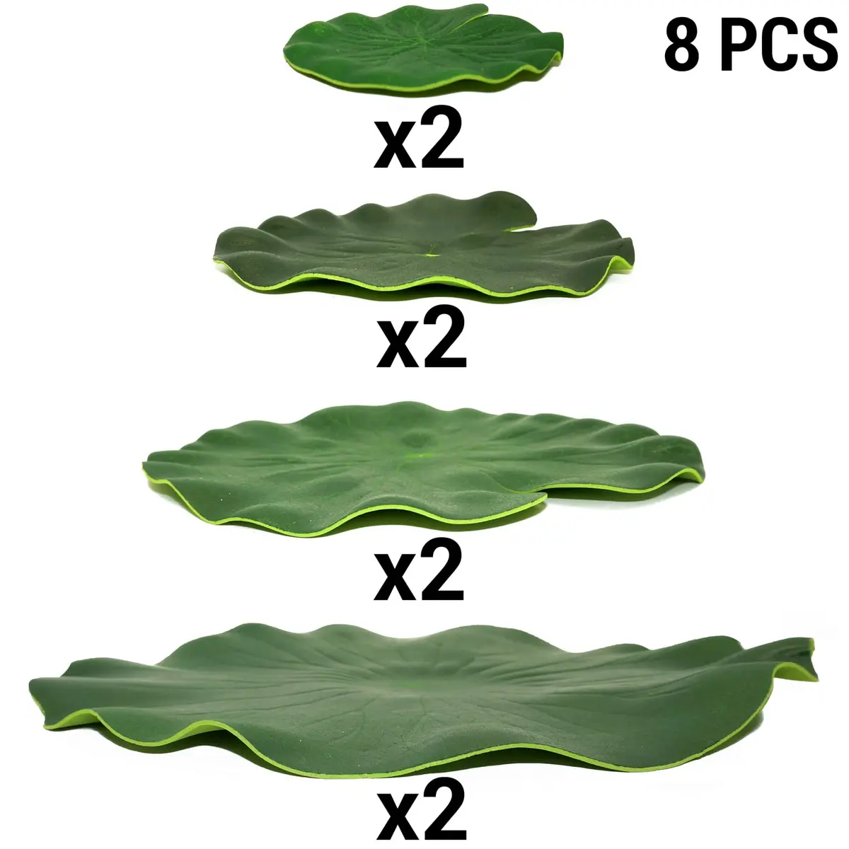 IFAMIO Artificial Floating Foam Lotus Leaves 4 Sizes | Realistic Pond & Aquarium Decor (10cm-28cm) - view 3