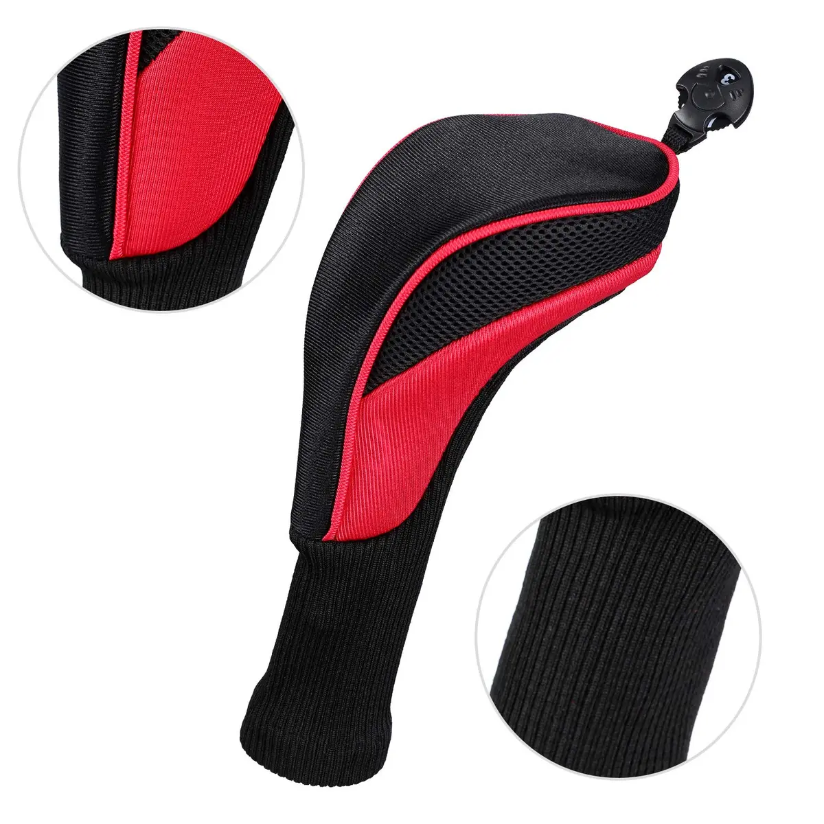 LONGCHAO Red/Black Golf Head Covers Driver 1 3 5 7 X | Thick Neoprene Protects Clubs - view 6