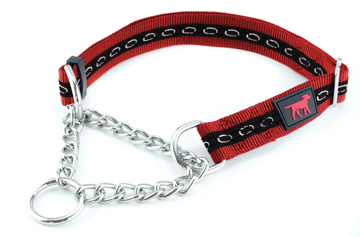 Tuff Pupper Martingale Dog Collar Medium 16-24" Neck | Adjustable Nylon & Stainless Steel Chain for Training - main product image
