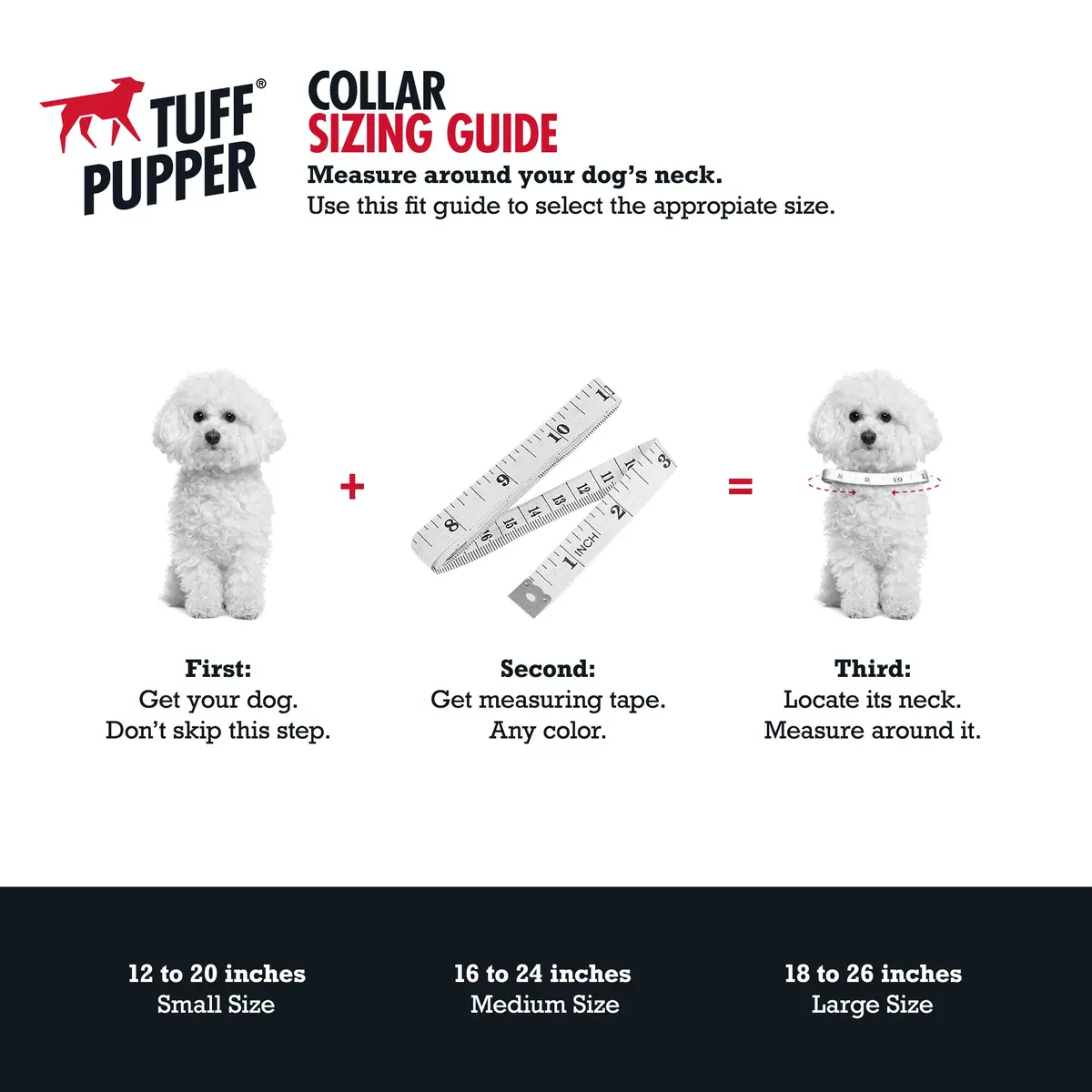Tuff Pupper Martingale Dog Collar Medium 16-24" Neck | Adjustable Nylon & Stainless Steel Chain for Training - view 5