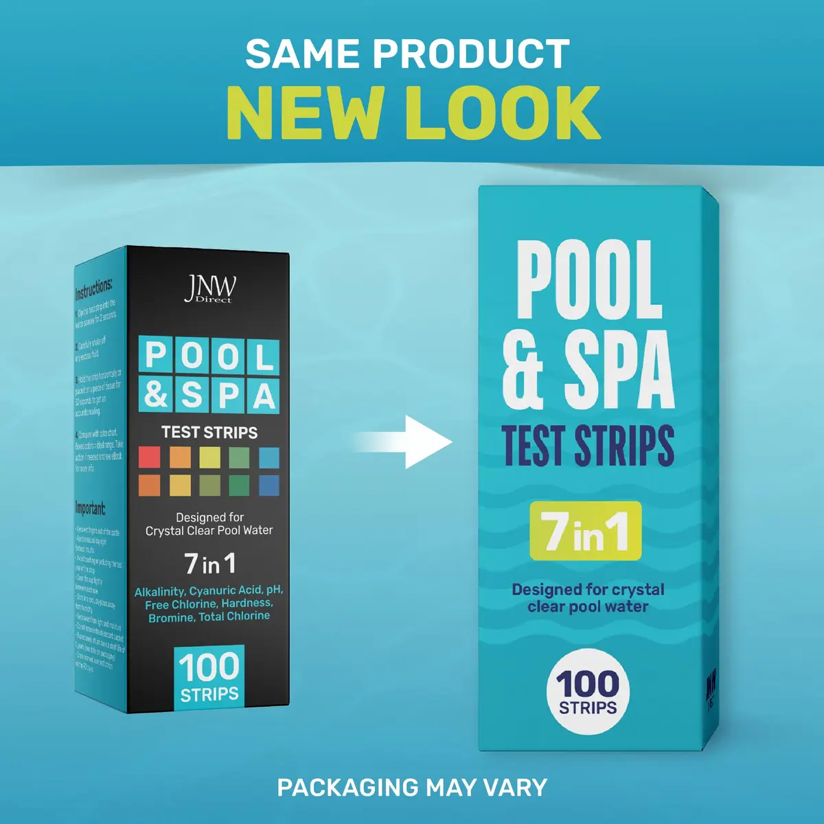 JNW Direct Pool Test Strips 100 Count | 7-in-1 Water Test for Pools & Spas - view 2