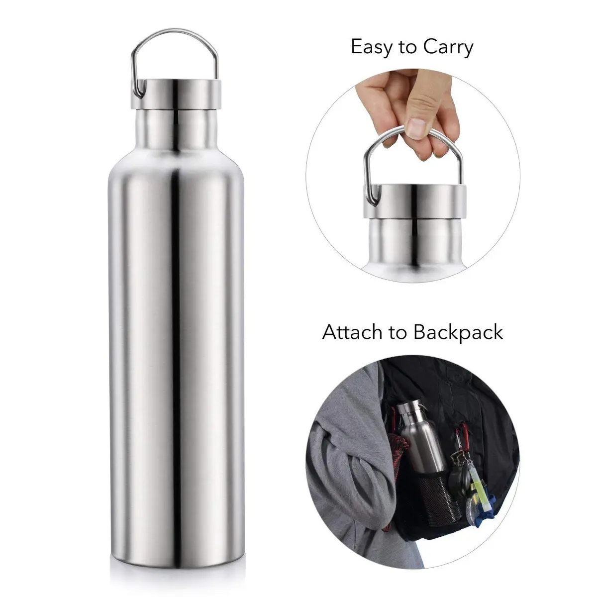 Gteller Stainless Steel Vacuum Insulated Water Bottle 34oz | Keeps Drinks Hot 6h, Cold 10h, Double Walled, Leak Proof - view 5