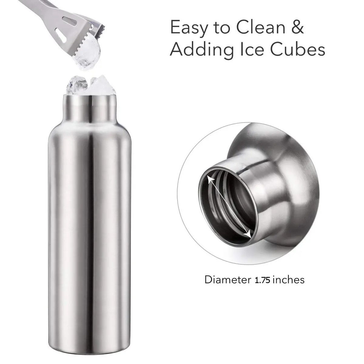 Gteller Stainless Steel Vacuum Insulated Water Bottle 34oz | Keeps Drinks Hot 6h, Cold 10h, Double Walled, Leak Proof - view 3