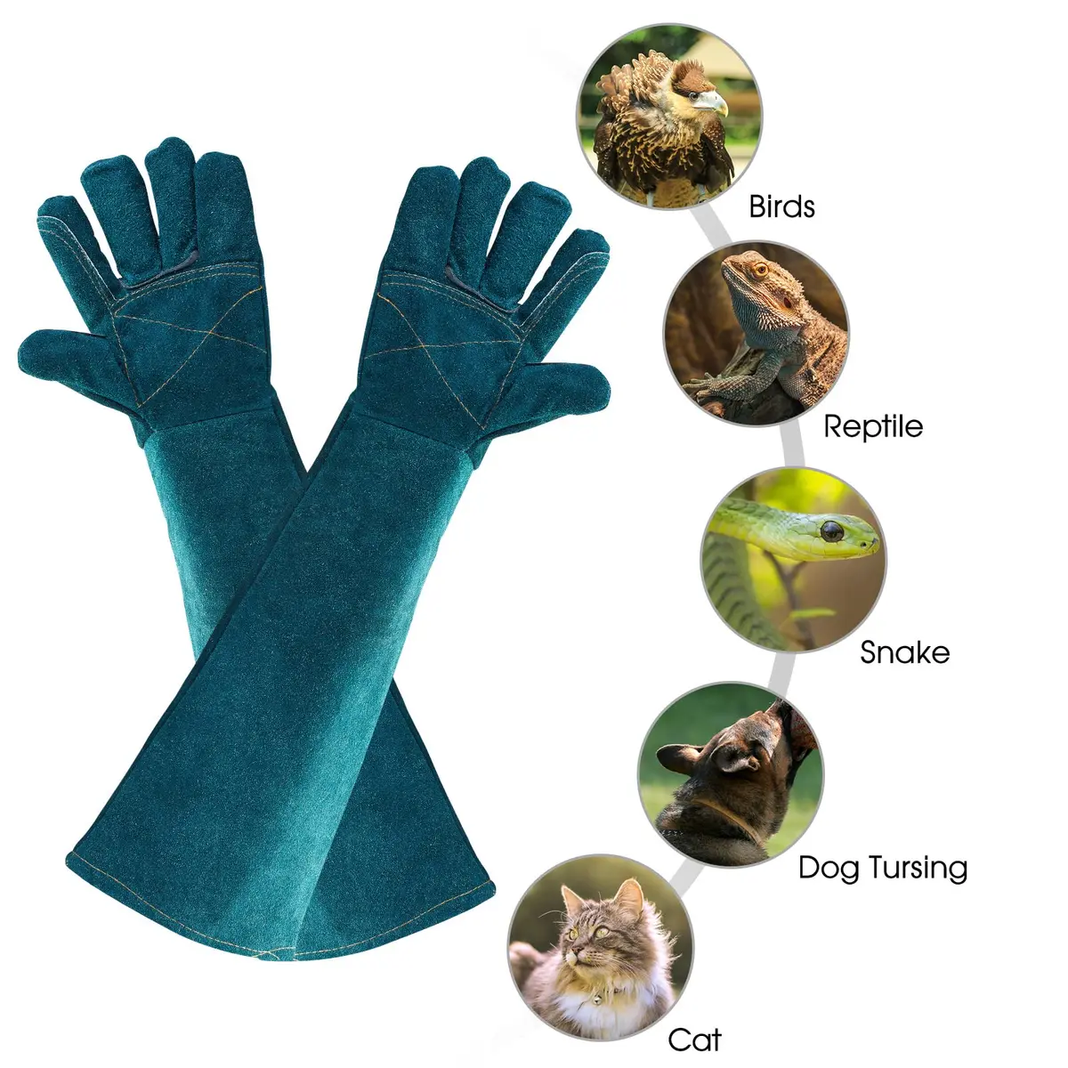 AOWPFVV Animal Handling Gloves Bite Proof for Dogs, Cats, 60cm (23.6in) Large | ANSI Cut Level A5 Protection - view 5