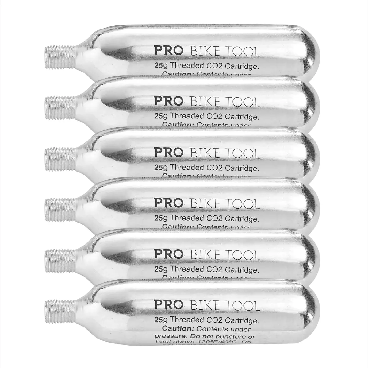 PRO BIKE TOOL 25g CO2 Cartridges (6 Pack) | Fast Inflation for Road & Mountain Bikes - main product image