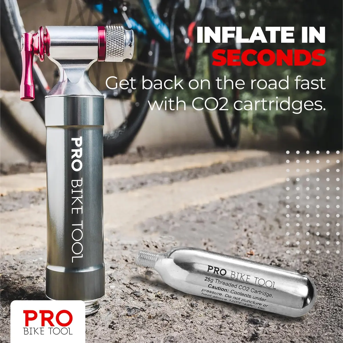 PRO BIKE TOOL 25g CO2 Cartridges (6 Pack) | Fast Inflation for Road & Mountain Bikes - view 2