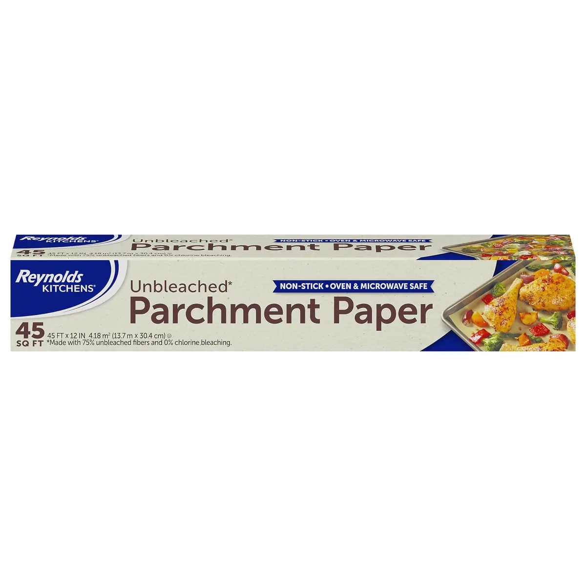 Reynolds Unbleached Parchment Paper Roll 45 sq ft | Oven Safe up to 425°F, Non-Stick, Eco-Friendly - main product image