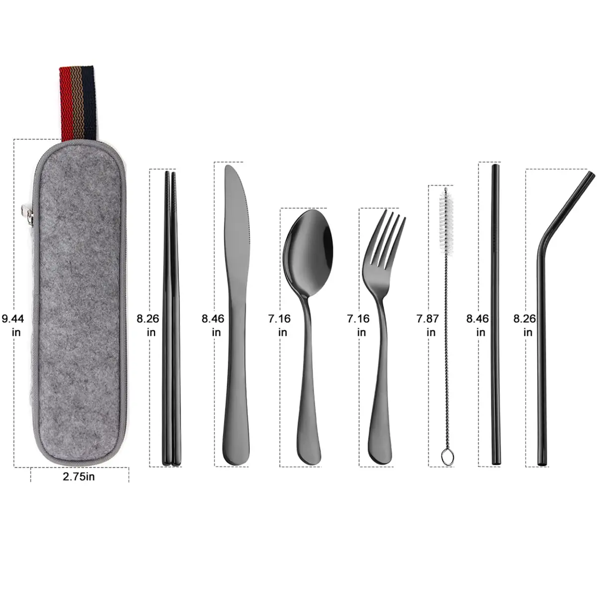 DEVICO Full-Size Travel Silverware Set with Case | Durable 18/8 Stainless Steel Flatware for Camping & Daily Use - view 6