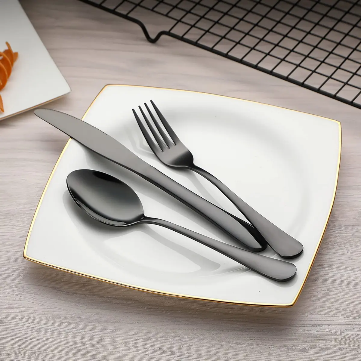 DEVICO Full-Size Travel Silverware Set with Case | Durable 18/8 Stainless Steel Flatware for Camping & Daily Use - view 2