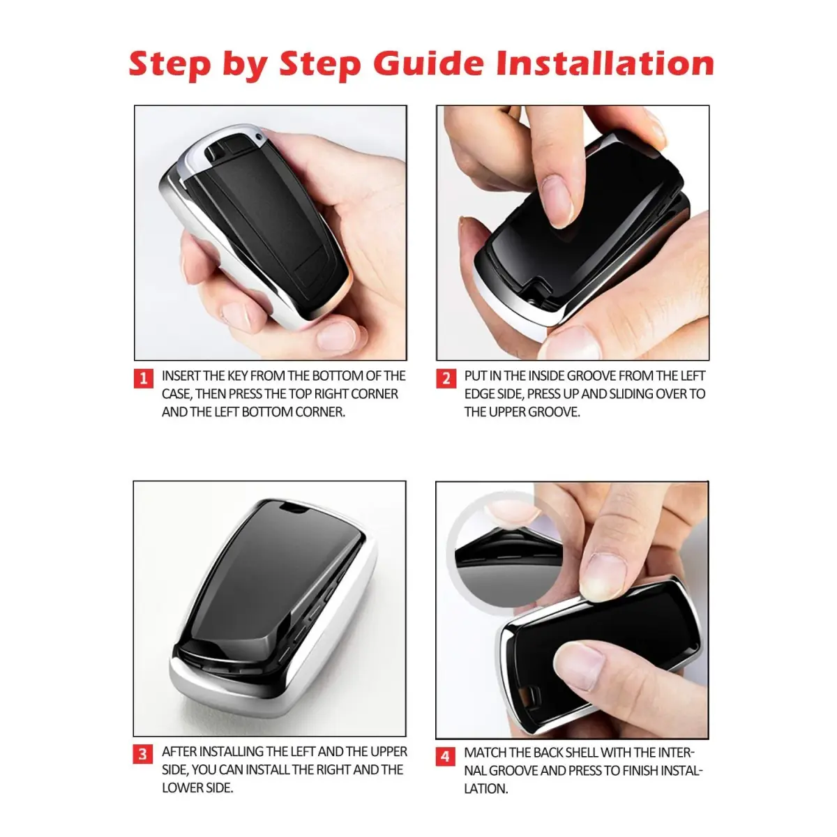 Tukellen Red Soft TPU Key Fob Cover for Audi A4 Q7 Q5 TT A3 A6 SQ5 R8 S5 Smart Key | 360° Protection - view 5