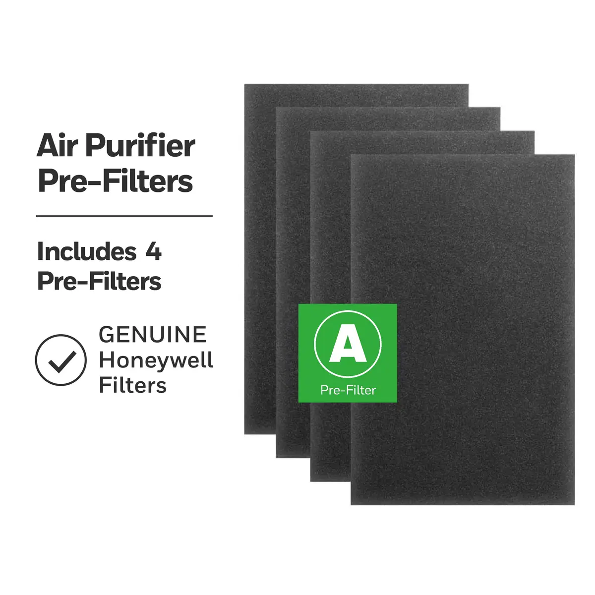 Honeywell Air Purifier Carbon Pre-Filter, HRF-A100 4 Count | Effective Odor & Particle Capture - view 2