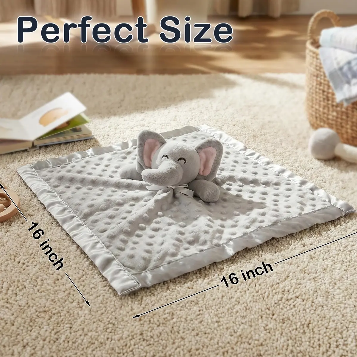 Pro Goleem Elephant Security Blanket 16 Inch | Soft Lovey for Babies & Toddlers - view 8