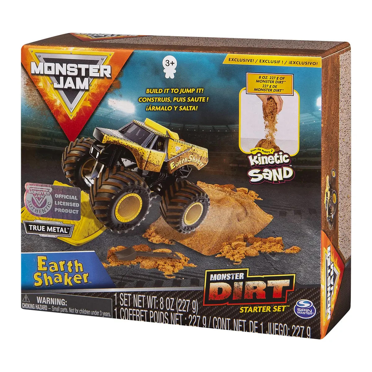 Monster Jam Earth Shaker Monster Dirt Starter Set | 8oz of Synthetic Dirt & Die-Cast Truck for Kids - view 7