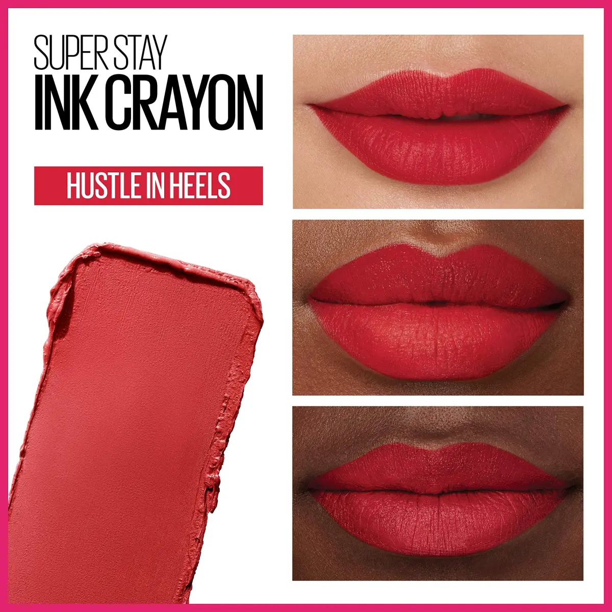 Maybelline Super Stay Ink Crayon Lipstick Makeup, Hustle In Heels (Apple Red), 0.04 oz (1.18 ml) | Long-Lasting Matte Lip Color - view 3
