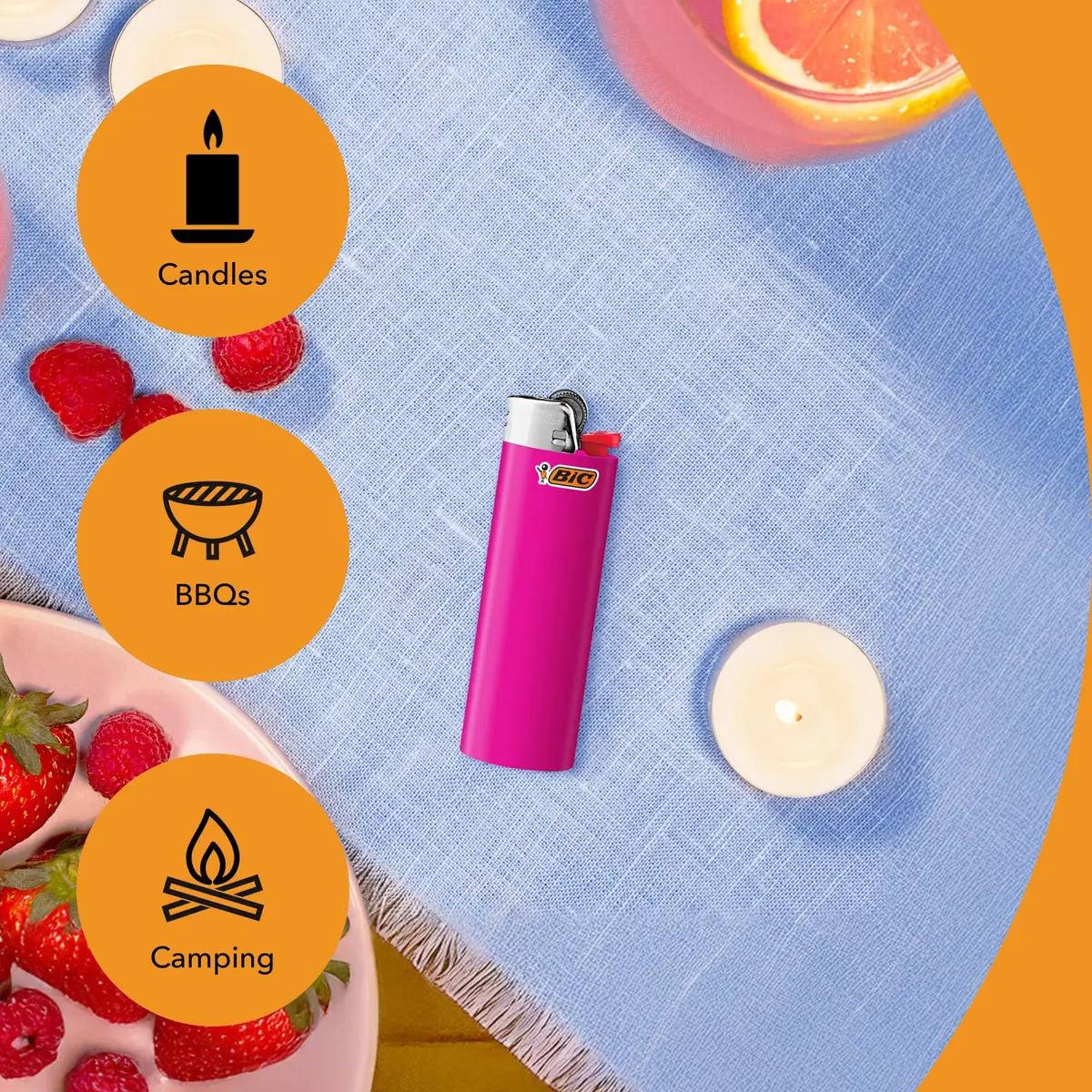 BIC Classic Maxi Pocket Lighter 8-Pack Assorted Colors | Child-Resistant, Up to 2x Lights vs Competitor - view 4