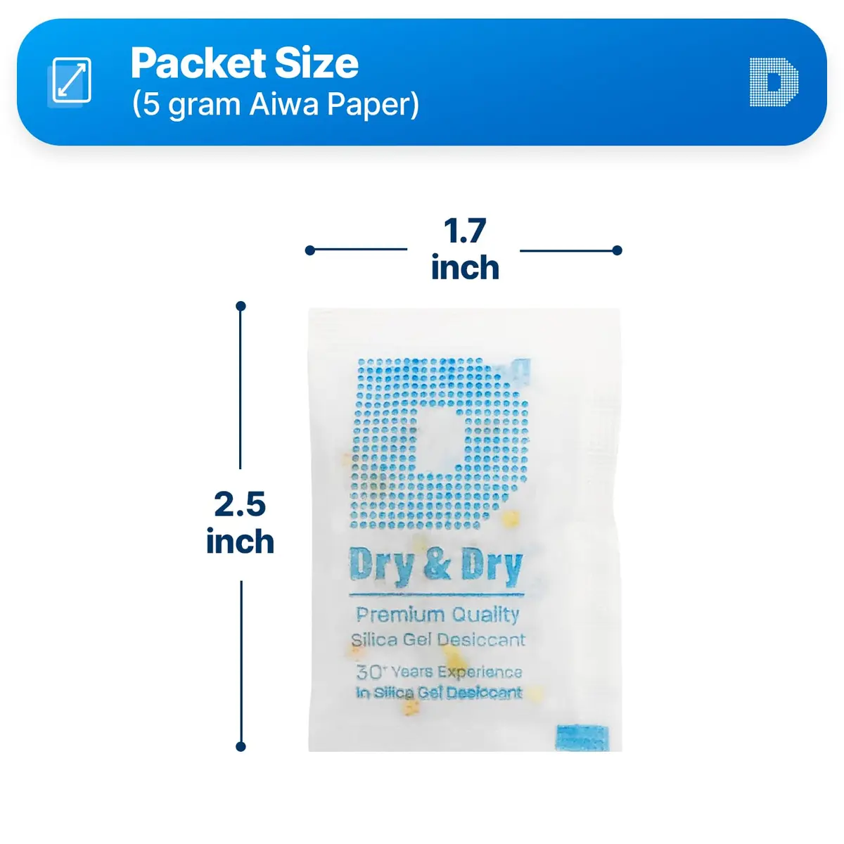 Dry & Dry 5 Gram Orange Silica Gel Packets | Food Safe & Reusable Moisture Absorbers (70-120 chars) - view 6