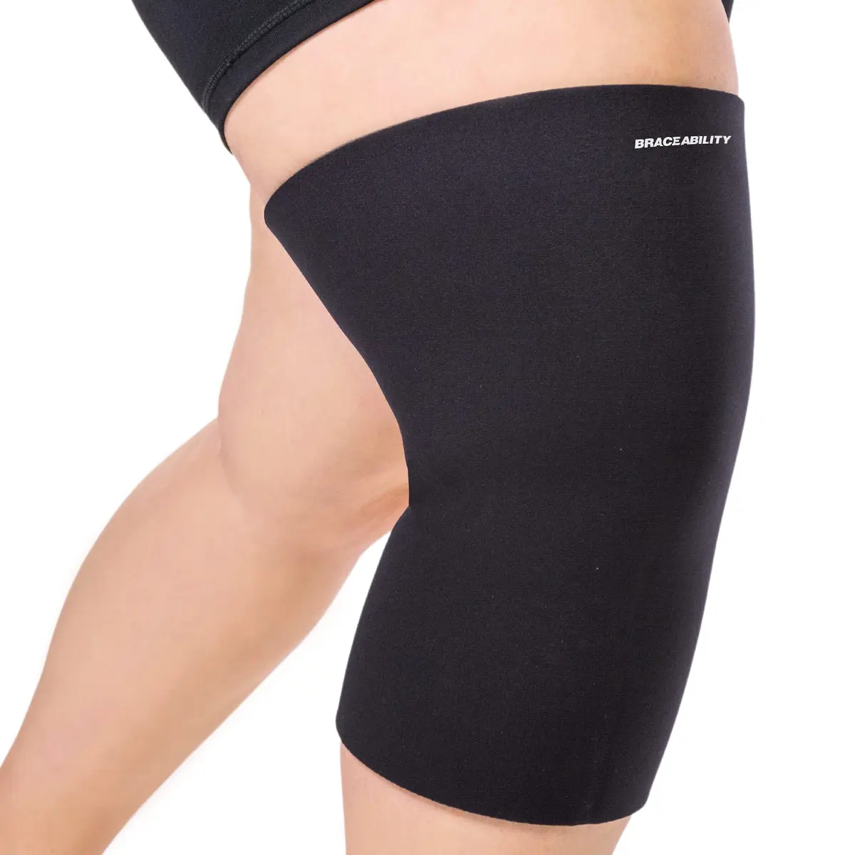 BraceAbility Plus Size Knee Sleeve 6XL Black | Orthopedic Brace for Arthritis Joint Pain - main product image