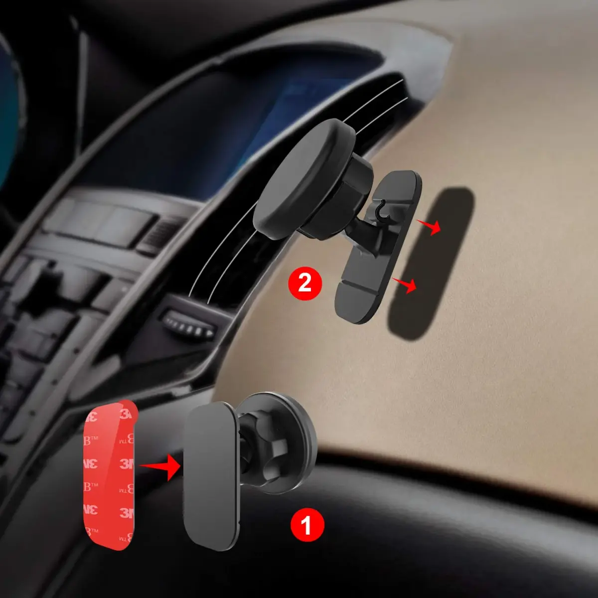 APPS2Car Grey 3M VHB Adhesive Pads 4.8cm x 2.8cm | Strong Double-Sided Tape for Car Mounts - view 4