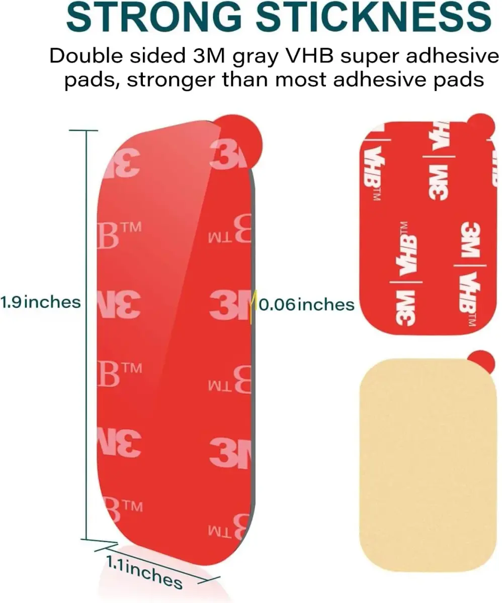 APPS2Car Grey 3M VHB Adhesive Pads 4.8cm x 2.8cm | Strong Double-Sided Tape for Car Mounts - view 2