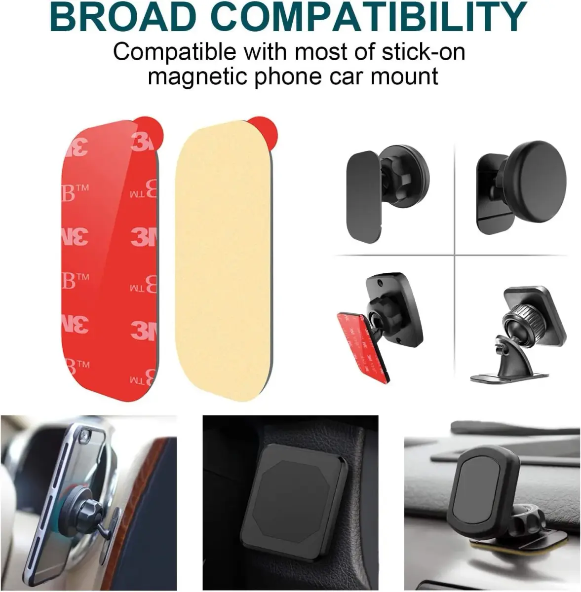 APPS2Car Grey 3M VHB Adhesive Pads 4.8cm x 2.8cm | Strong Double-Sided Tape for Car Mounts - view 3
