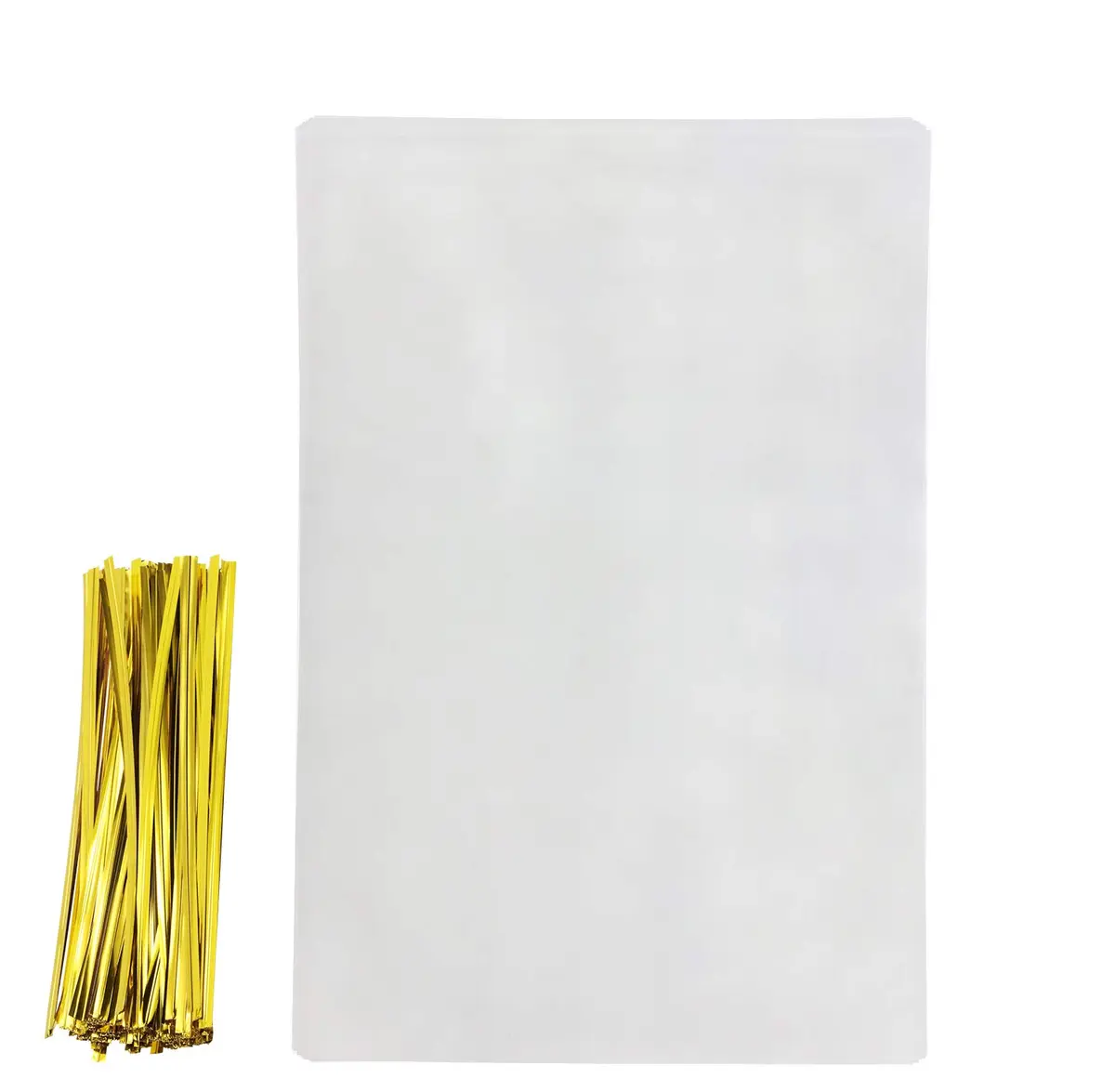 Mini Skater Food Storage Bag 50pcs | Durable, Non-Toxic, Clear & Gold Twist Ties - view 6