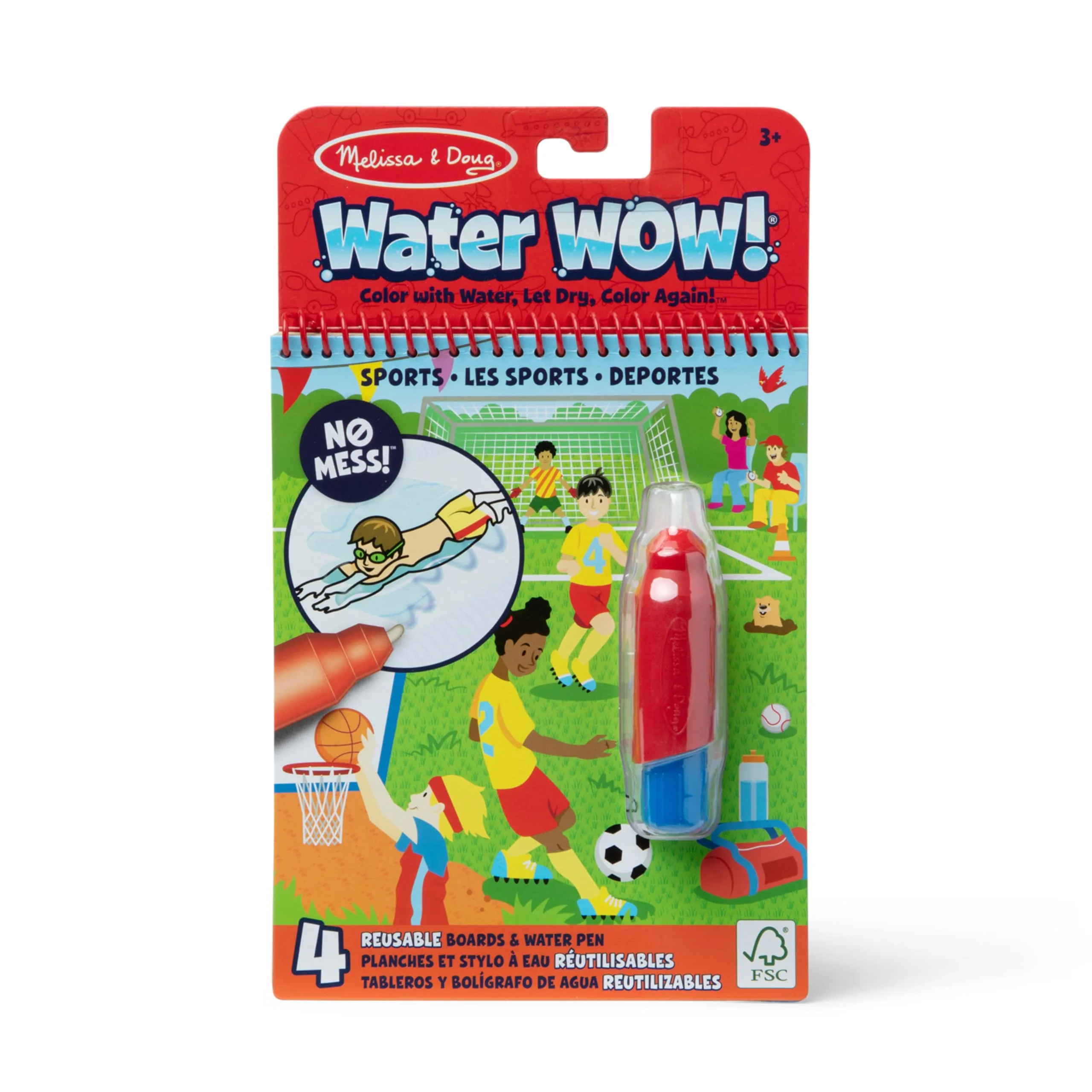 Melissa & Doug On The Go Water Wow! Sports Activity Pad, Reusable Coloring Book with Water Pen | USA Import - main product image