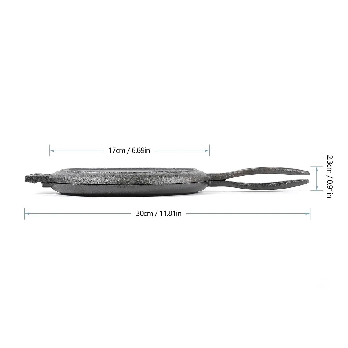 HAWOK Cast Iron Waffle Maker 6.7 Inch Round Pre-Seasoned for Stovetop & Camping - view 3