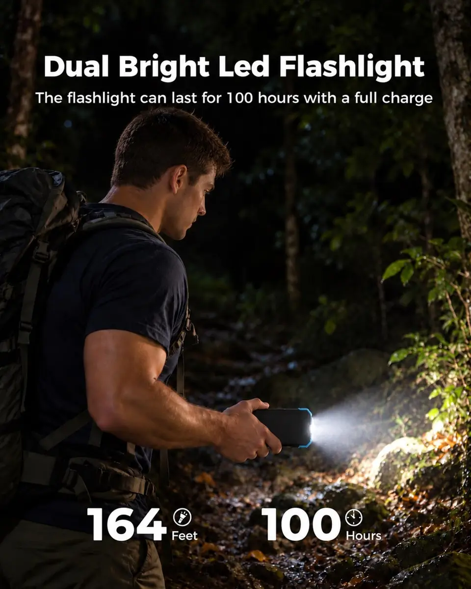 BLAVOR Solar Power Bank 10,000mAh Portable Wireless Charger for Cell Phones | 20W Fast Charging, Waterproof & Shockproof - view 7
