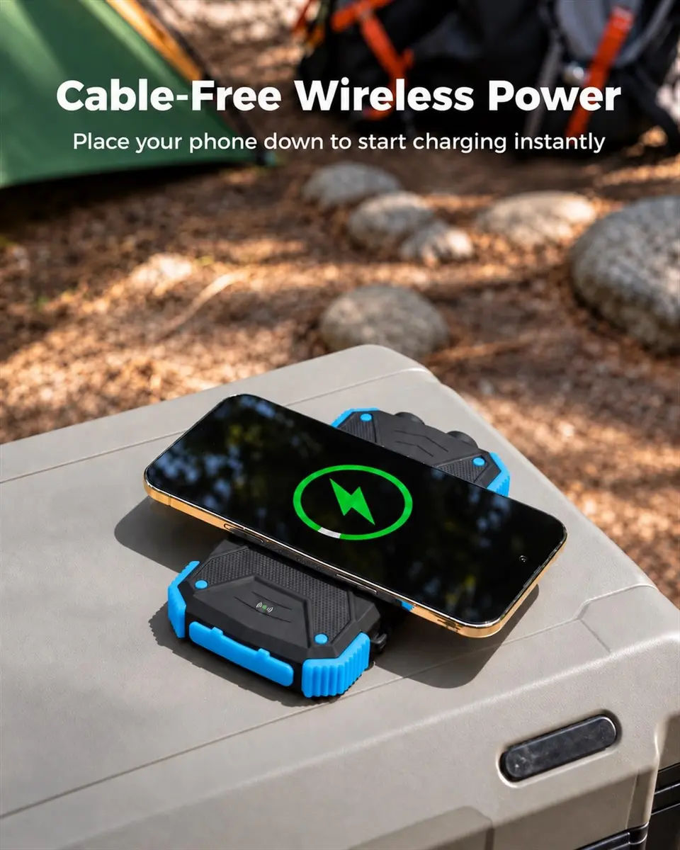 BLAVOR Solar Power Bank 10,000mAh Portable Wireless Charger for Cell Phones | 20W Fast Charging, Waterproof & Shockproof - view 2