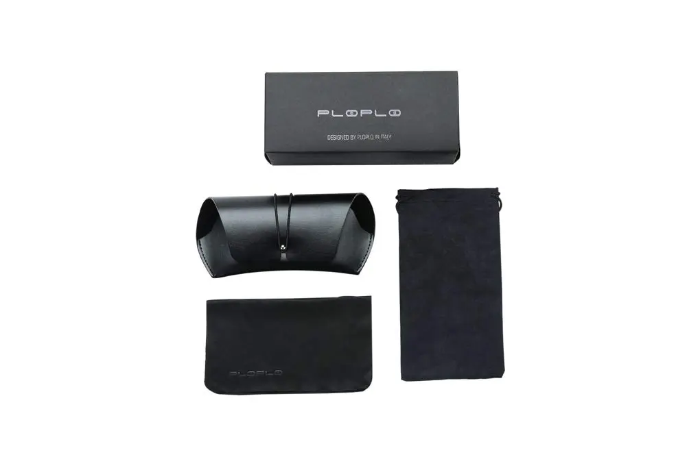 PLOPLO Polarized Matrix Square Rimless Sunglasses men Ultralight (Black, Gray) | Classic Rimless Design for Men - view 2