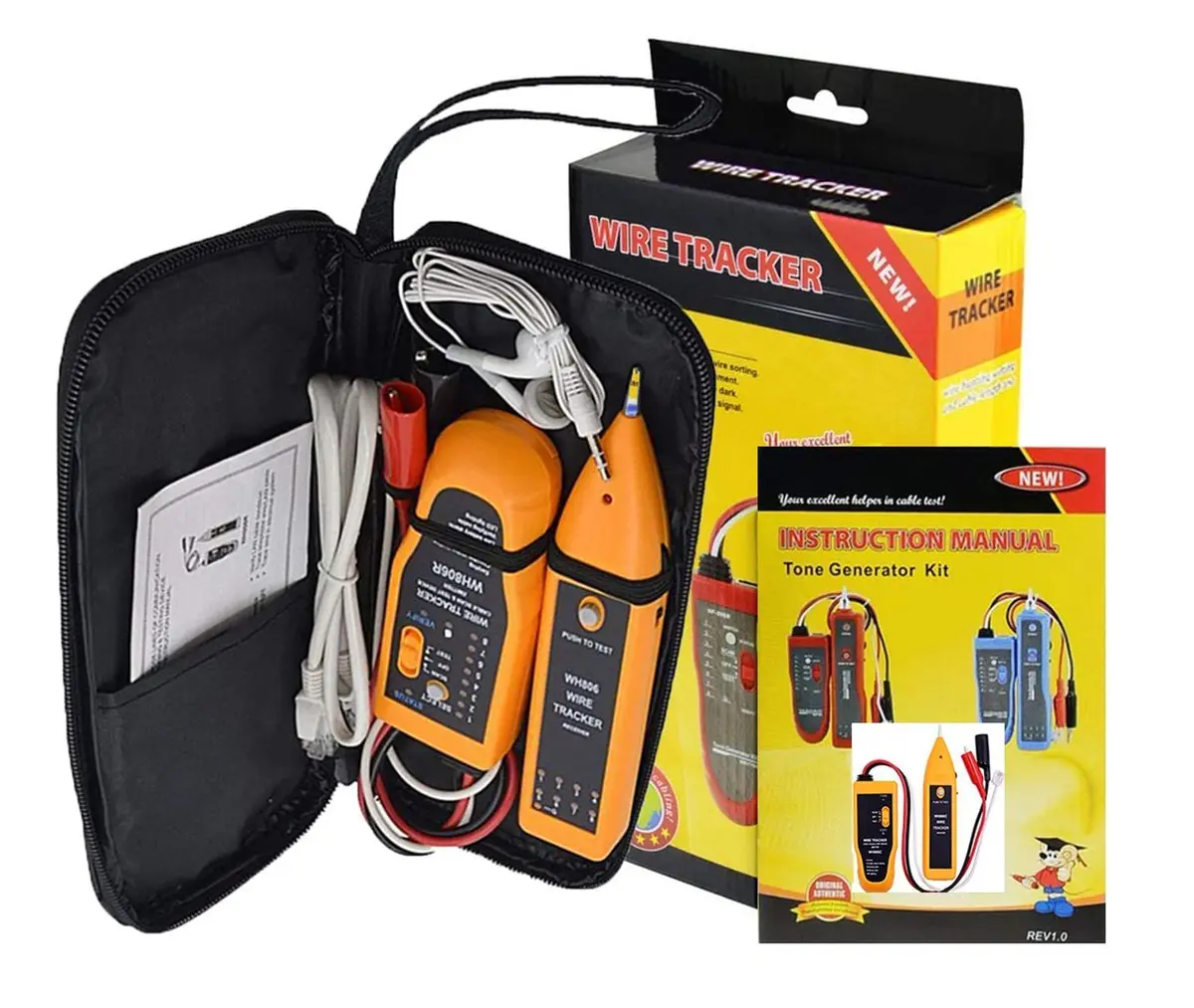 iMBAPrice WH806R Network Cable Tester & Wire Tracker with Probe & Earphone, RJ45 RJ11 Cat5 Cat6 Ethernet LAN Phone Cables (1-Pack) - main product image