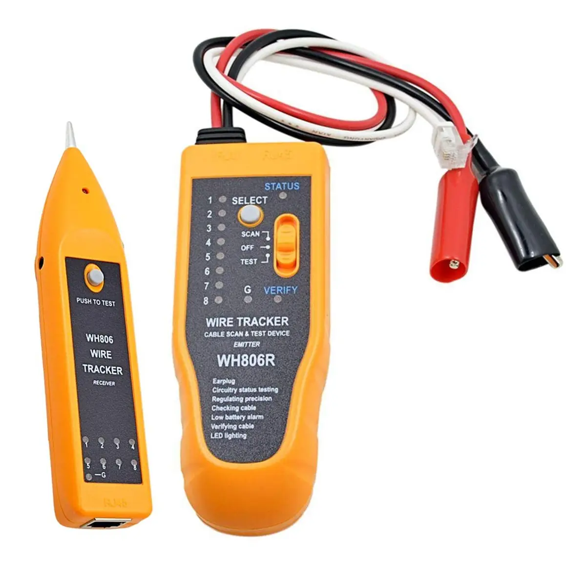 iMBAPrice WH806R Network Cable Tester & Wire Tracker with Probe & Earphone, RJ45 RJ11 Cat5 Cat6 Ethernet LAN Phone Cables (1-Pack) - view 6