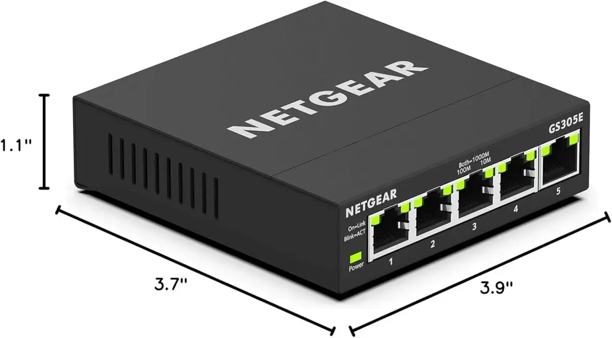 NETGEAR 5-Port Gigabit Ethernet Easy Smart Managed Network Switch (GS305E) | 1000 Mbps Ports, Metal Case - view 7