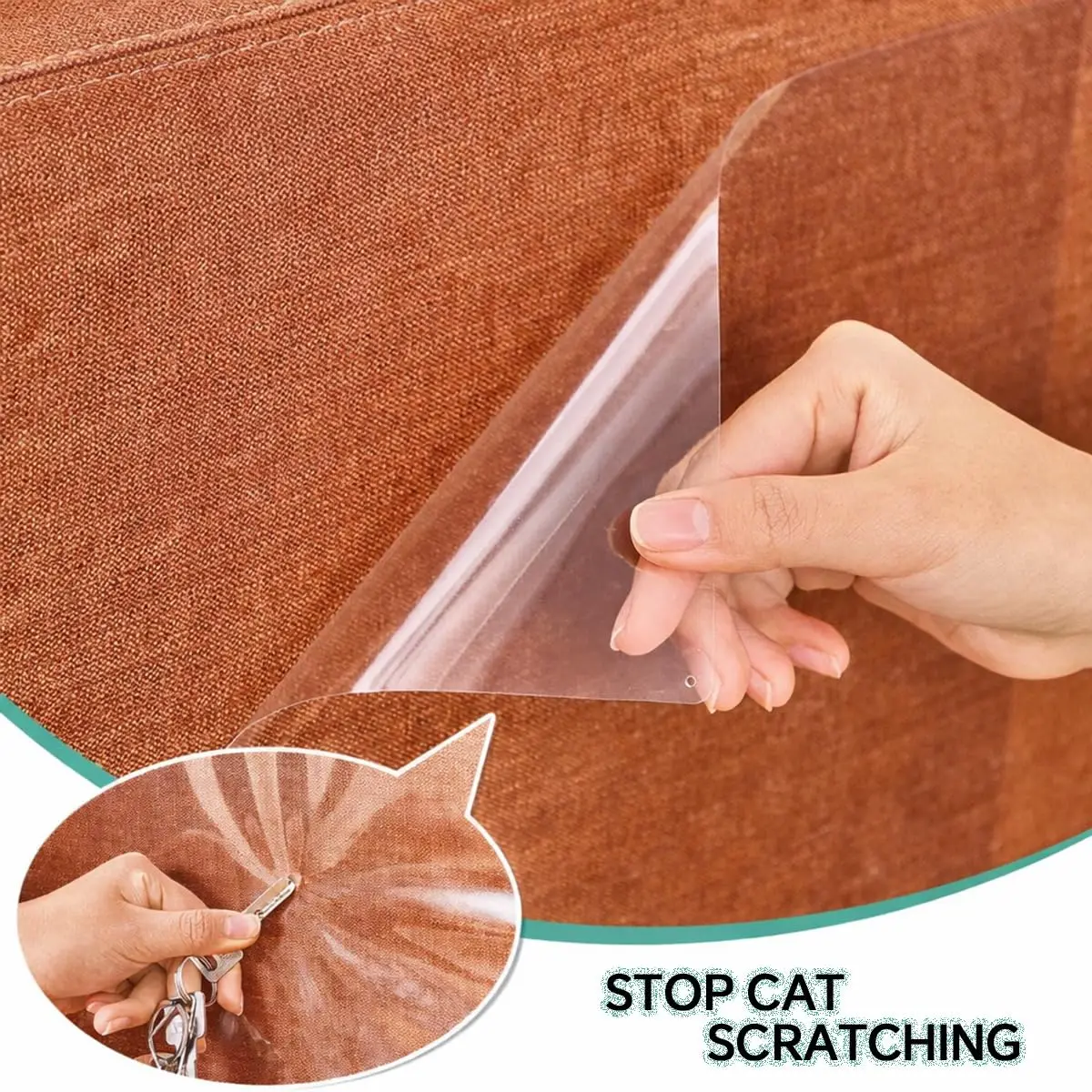 FTSTC Anti Cat Scratch Furniture Protector 12-Pack | Heavy Duty Self-Adhesive Transparent Scratch Deterrent for Cats - view 7