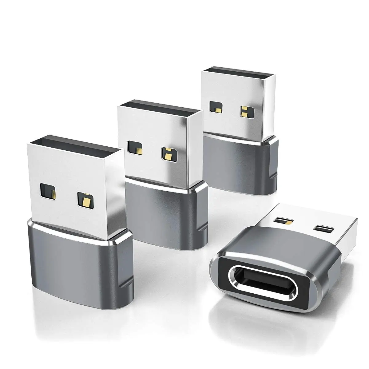 Elebase USB-C Female to USB-A Male Adapter 4-Pack | Data & Charging Support, Compact Design, 12-Month Warranty - main product image