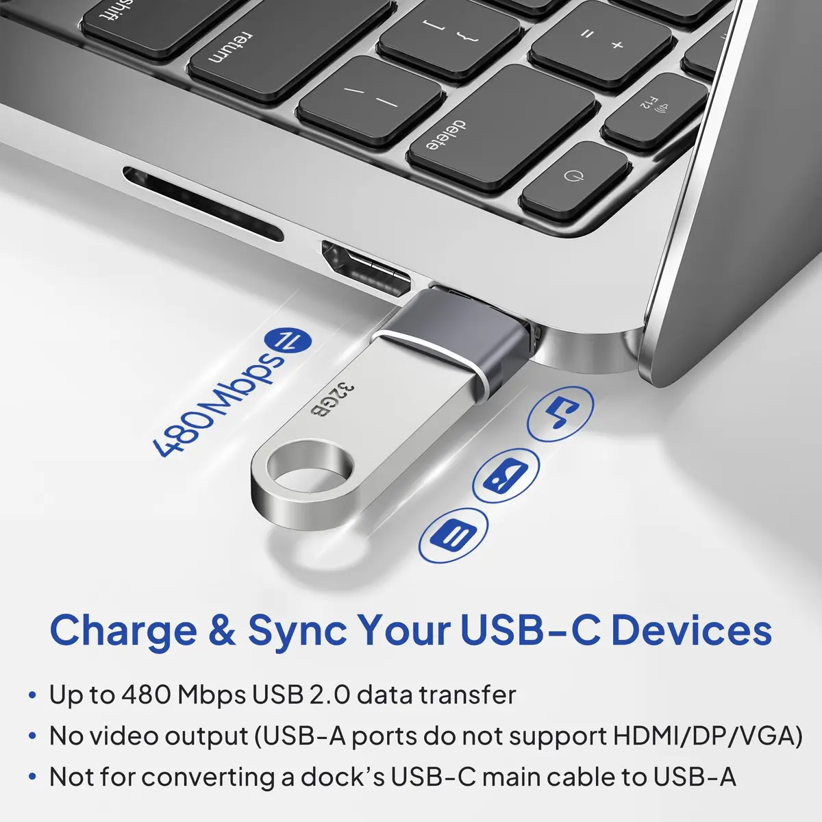 Elebase USB-C Female to USB-A Male Adapter 4-Pack | Data & Charging Support, Compact Design, 12-Month Warranty - view 5