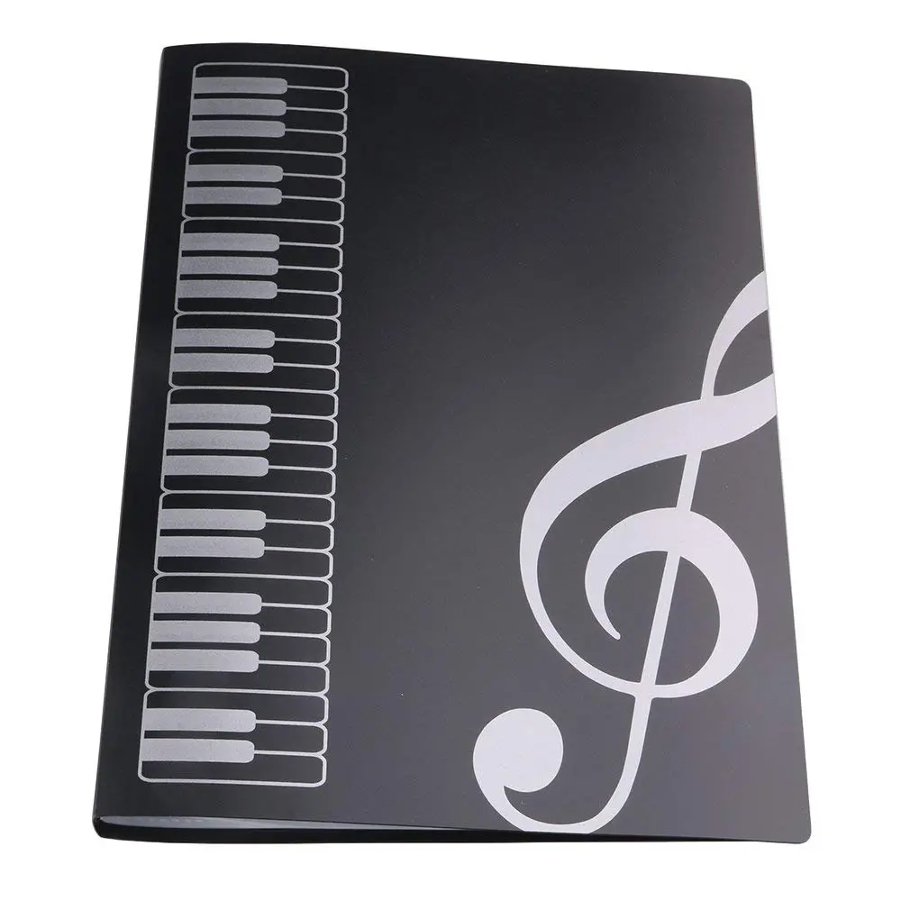 KingPoint Music File Folder A4 Size 40 Pockets | Transparent Black G Clef Design - view 3