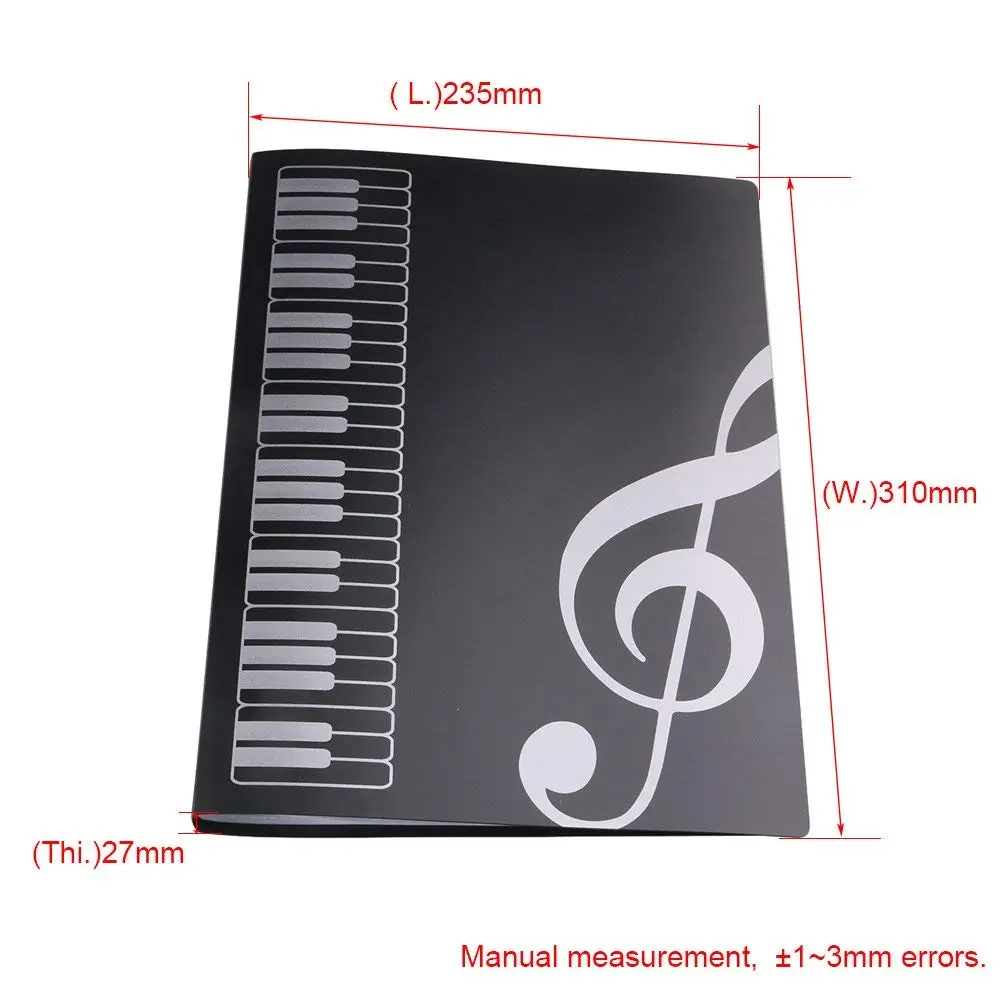 KingPoint Music File Folder A4 Size 40 Pockets | Transparent Black G Clef Design - view 4