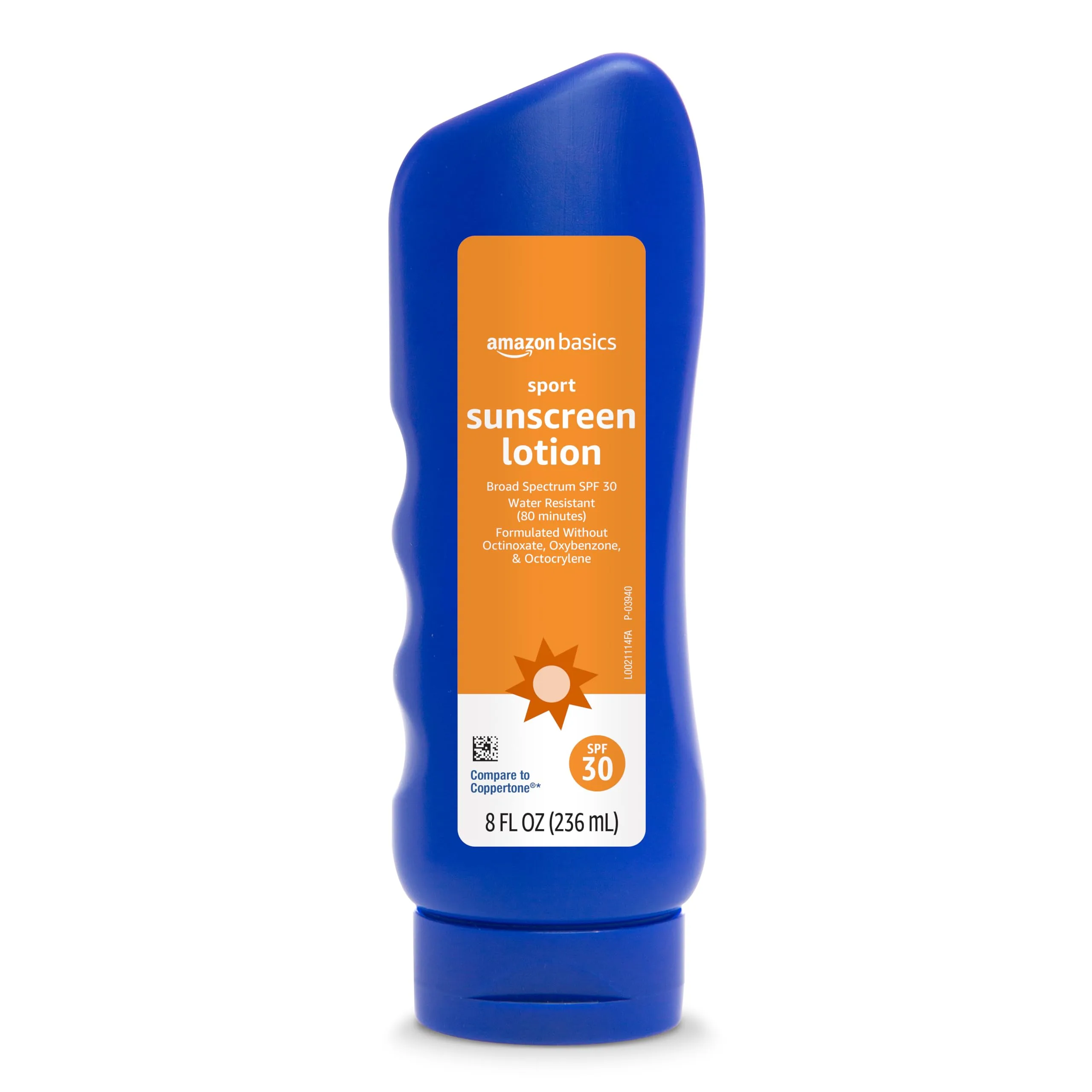 Amazon Brand - Solimo Sport Sunscreen Lotion SPF 30, Water Resistant (80min), Reef Safe, 237ml (8 fl oz) | Broad Spectrum UVA/UVB Protection - main product image