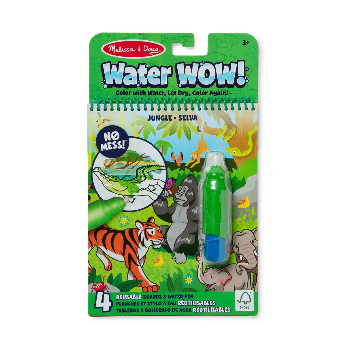 Melissa & Doug On The Go Water Wow! Jungle Activity Pad with Refillable Pen | Reusable Water-Reveal Coloring Book for Kids Ages 3-7 - main product image